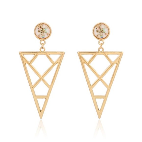 The Wild Clover Jewelry - BOHO BABE GEOMETRIC OPAL DROP EARRINGS